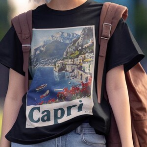 Capri T Shirt, Vintage Travel Poster Print