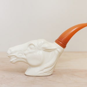 Avon Wild Mustang Pipe Wild Country Cologne Bottle/ Empty Collectable Faux Pipe Horse Head Bottle / 70s Avon Collectable