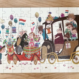 Fiep Westendorp Jigsaw Puzzle/Rare Jumbo 70 Piece Puzzle by Celebrated Mid Century Dutch Illustrator/Pluk van de Petteflet image 2
