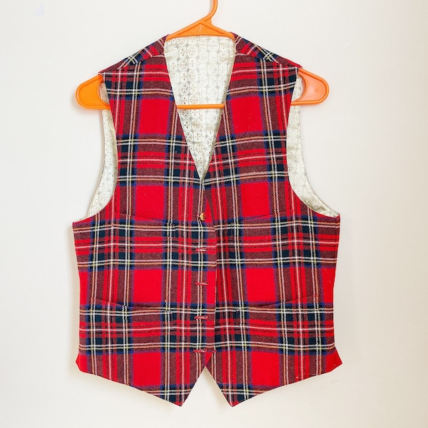 Tartan Plaid Vest Etsy