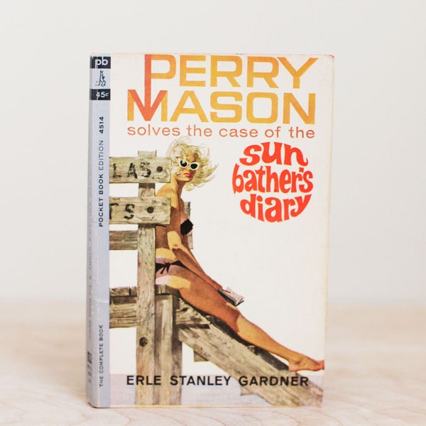 Perry Mason Solves the Case of the Sun Bather's Diary by Erle Stanley Gardner/1963 Pocket Book Edition 2nd Printing/Mid Century Pulp Design