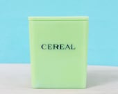 Jadeite Jeanette Cereal Canister with Poinsettia Lid Jadeite Green Cottage or Farmhouse Style