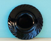 Black Amethyst Fire King Swirl Dish HTF Fire King Anchor Hocking Swirl Pattern Shallow Bowl Farmhouse Style Depression Glass
