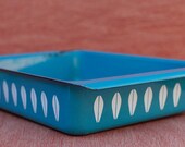 Cathrineholm French Blue Lotus Lasagna Pan Mid Century Modern Enamelware from Norway