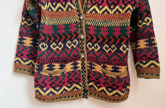 Mackinaw Woolens Boho Hoodie Sweater Jacket/ Cott… - image 3