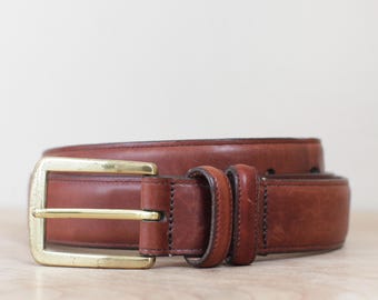 Mens Coach British Tan Cowhide Brown Leather Dress Belt  display picture 1