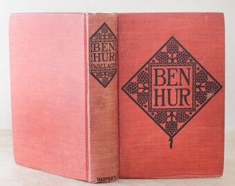 1858年 古書 CLAIRE ET HÉLÉNE Ben Hur by Lew Wallace/ HTF 1908 Antique Special Edition