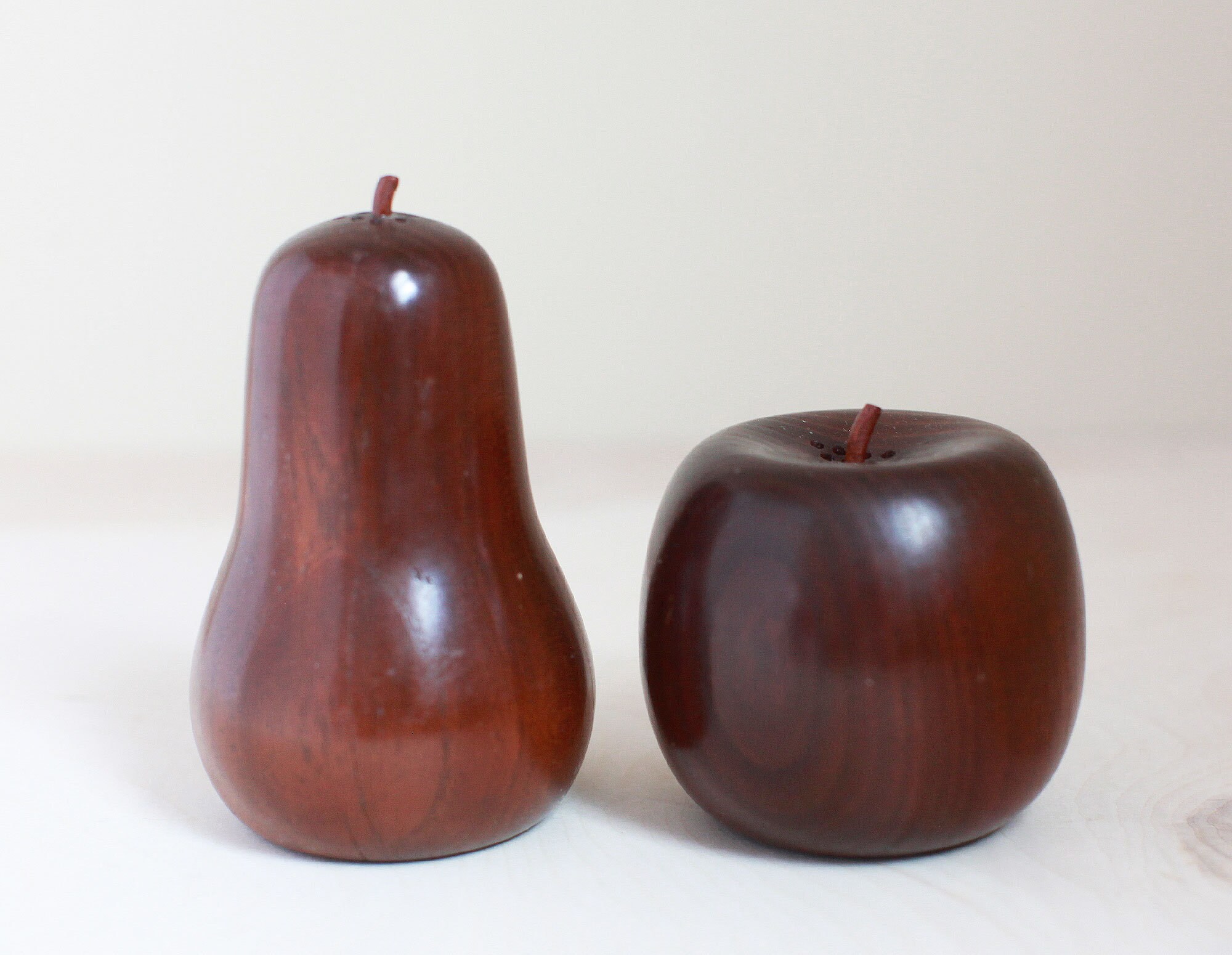 Mid Century Modern Teak Apple and Pear Italian Small Salt & Etsy