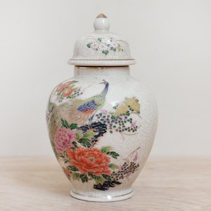 Peacock & Floral Ginger Jar Andrea by Sadek/ Beautiful Colors and