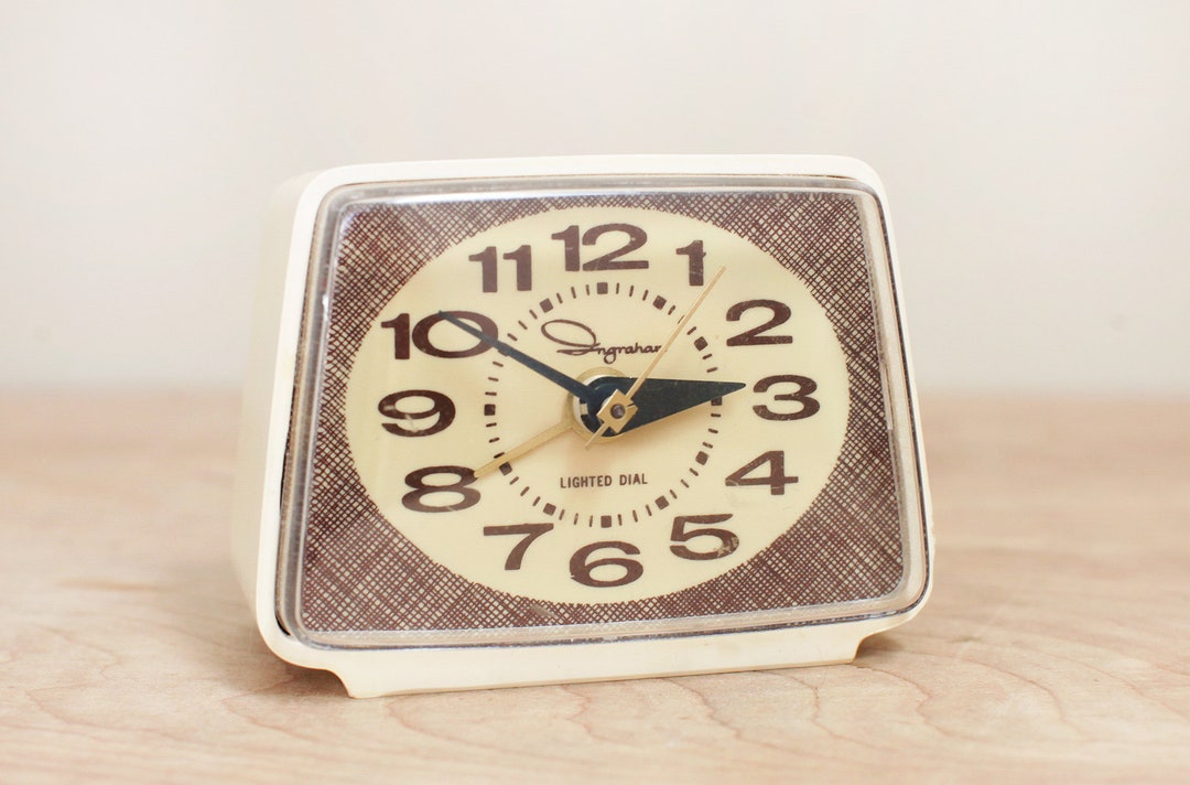 Ingraham Alarm Clock W Great Retro Shape & Face Design/ Cute Etsy