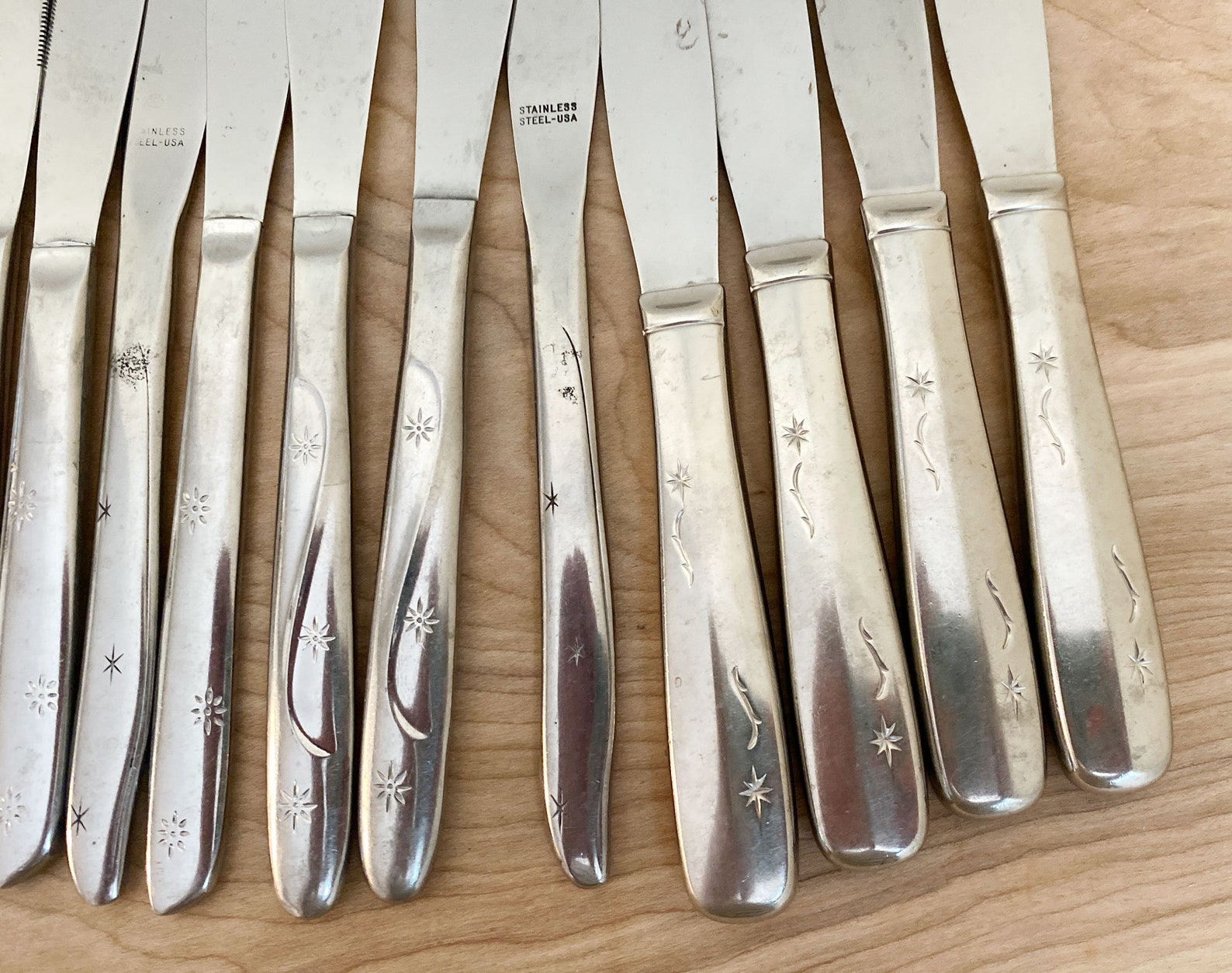 Starburst Mixed Lot of Butter Knives Silverware / 15 Stainless Etsy