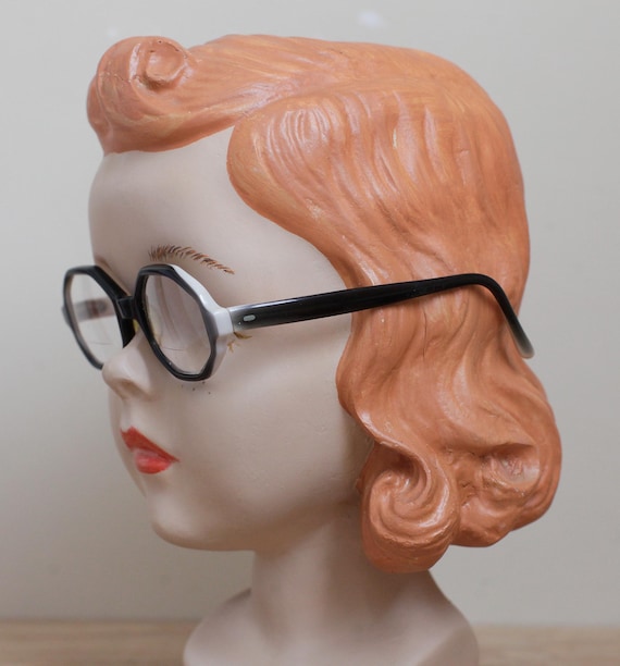 Unique Tortoise Octagon Frames/ 60s Era Black & W… - image 4