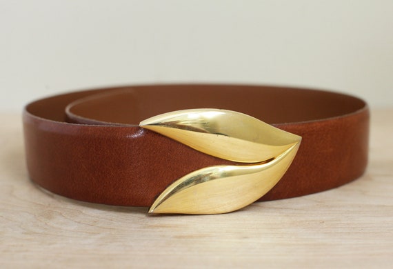 Linda Allard for Ellen Tracy Brass & Buffalo Calf Belt Size  display picture 3