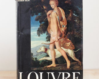 The Louvre by Germain Bazin/ Thames and Hudson 2nd Printing 1959/ Vintage Art Book w Original Dust Jacket, Color Plates & Printed in London