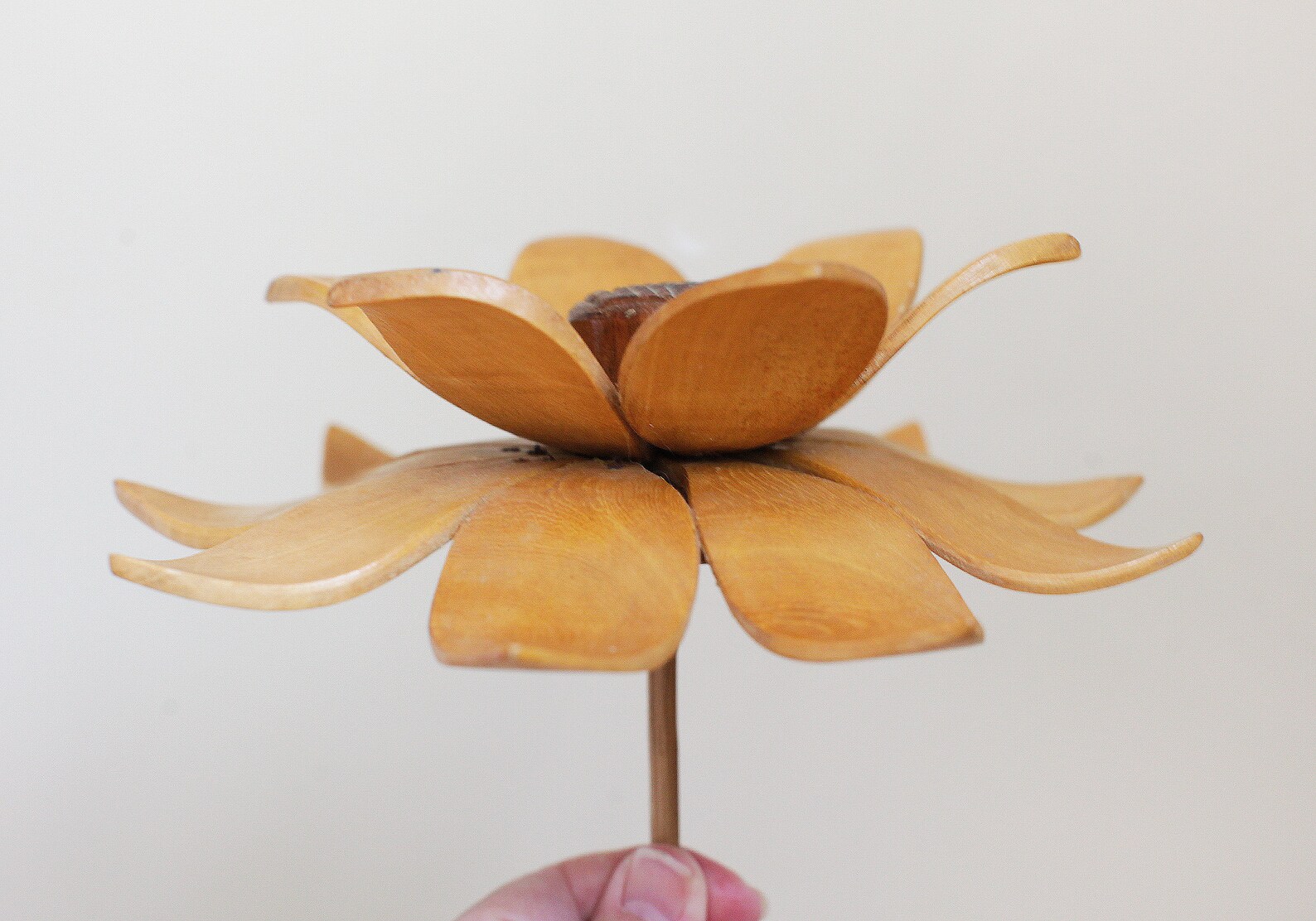 Vintage Wood Flower Sculpture/ Unique Large Mid Century Floral Etsy