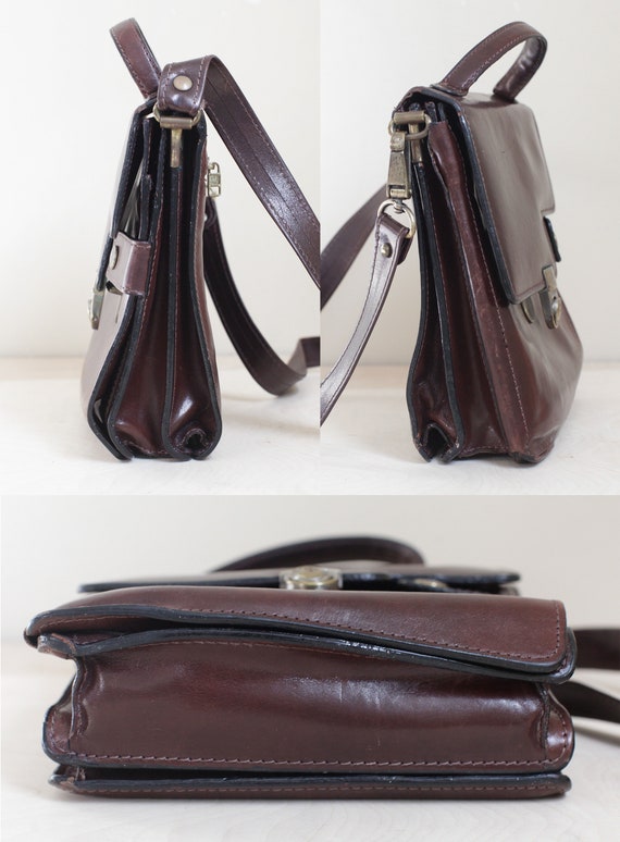 Unique Canadian Leather Crossbody Travel Bag/ Bea… - image 6