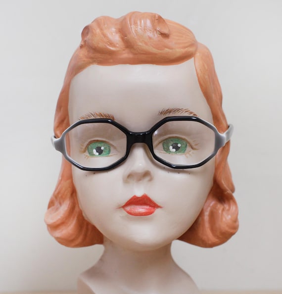 Unique Tortoise Octagon Frames/ 60s Era Black & W… - image 1