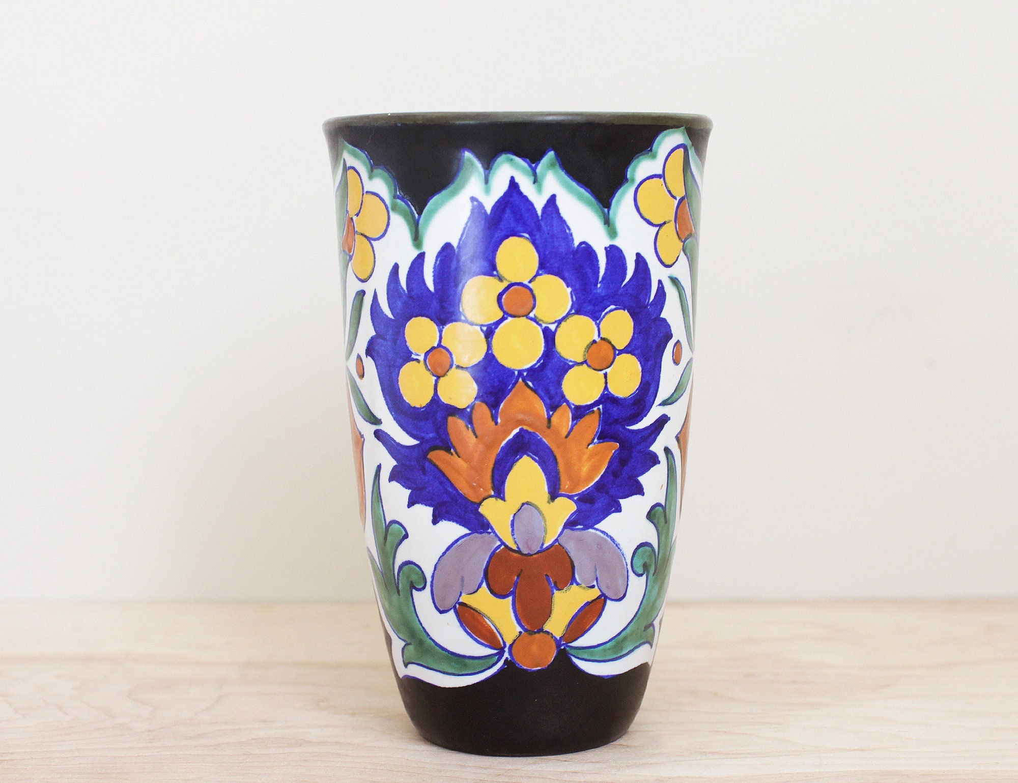 Gouda Pottery Vase Rhodn Royal Zuid Holland/ Lovely Hand Painted