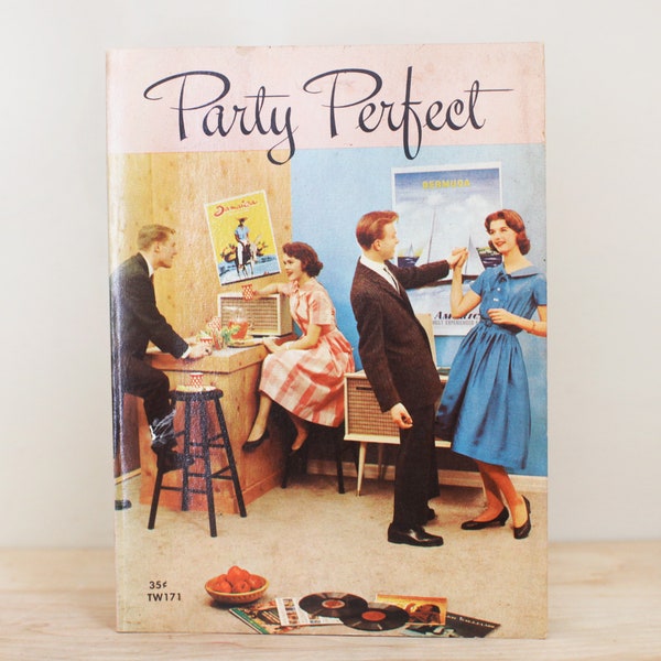 Party Perfect by Gay Head 1965/ Cute Teen Entertaining Book w Great Period Illustrations by Hertha Depper & Photos/ Scholastic 5th Printing