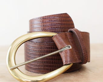 Linda Allard for Ellen Tracy Brass & Buffalo Calf Belt Size  display picture 1