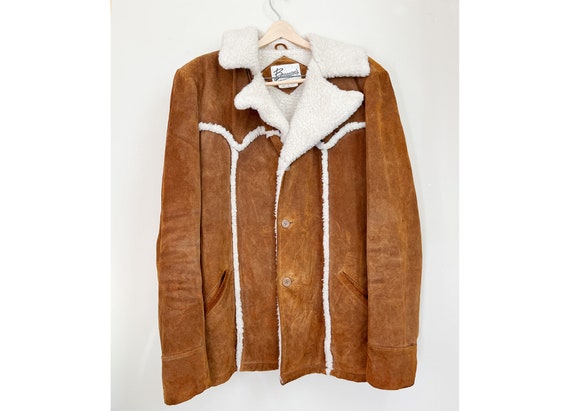 Berman's Men's Shearling & Suede Leather Jacket S… - image 1