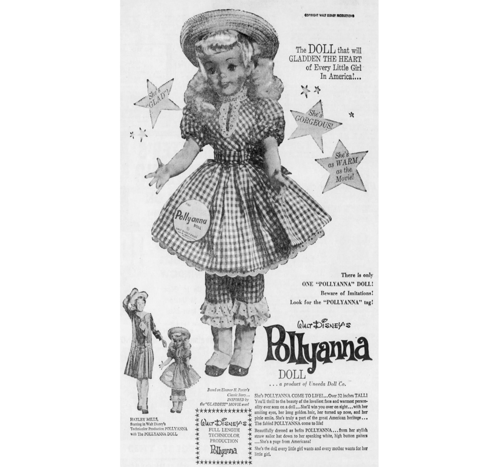 The Pollyanna Doll for Walt Disney Productions by Uneeda The Pollyanna Doll for Walt Disney Productions by Uneeda