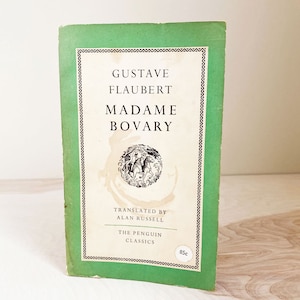 Madame Bovary by Gustave Flaubert/ 1957 Green & White Penguin Paperback Edition/ Cool Old Shabby Vintage Edition