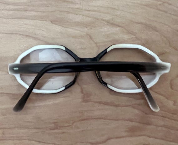 Unique Tortoise Octagon Frames/ 60s Era Black & W… - image 8