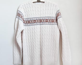 Vintage 60's-70's Lord Jeff Cable Knit Fair Isle Sweater - Etsy