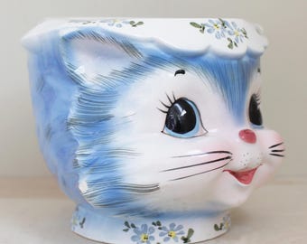 Lefton Miss Priss Kitty Cat Cookie Jar #1502 NO Lid!/ Super Cute