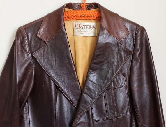 Two Toned Men's Leather Jacket by Ekstera Collection Europa Size