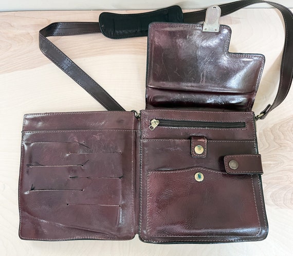 Unique Canadian Leather Crossbody Travel Bag/ Bea… - image 5