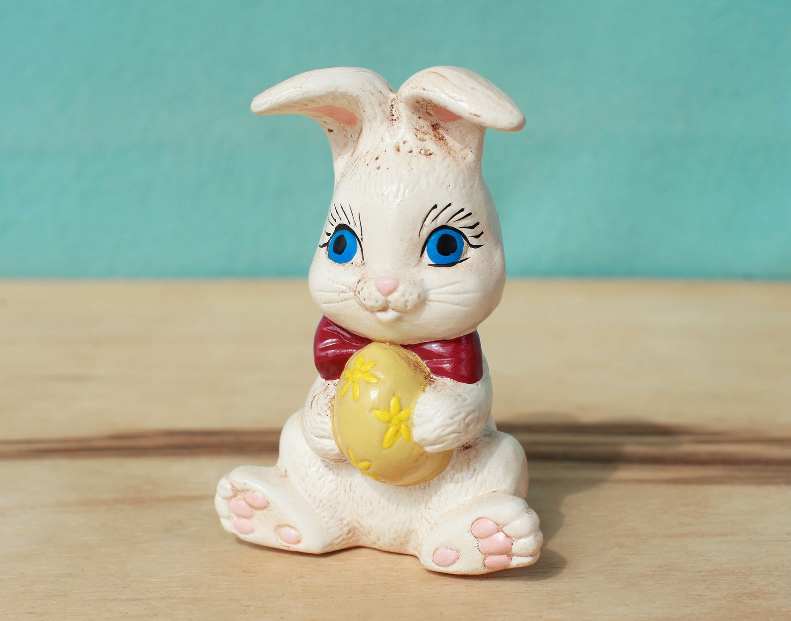 Groovy Big Eyed Easter Rabbit Chalkware Figurine/hand Painted | Etsy