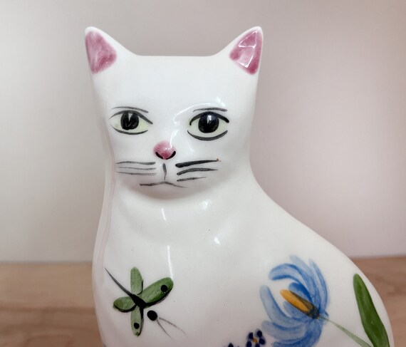 フランクリン ミント 1988 Hand painted Cat FRANKLIN MINT CURIO Cabinet Cat 1988.german Style Cat Figurine