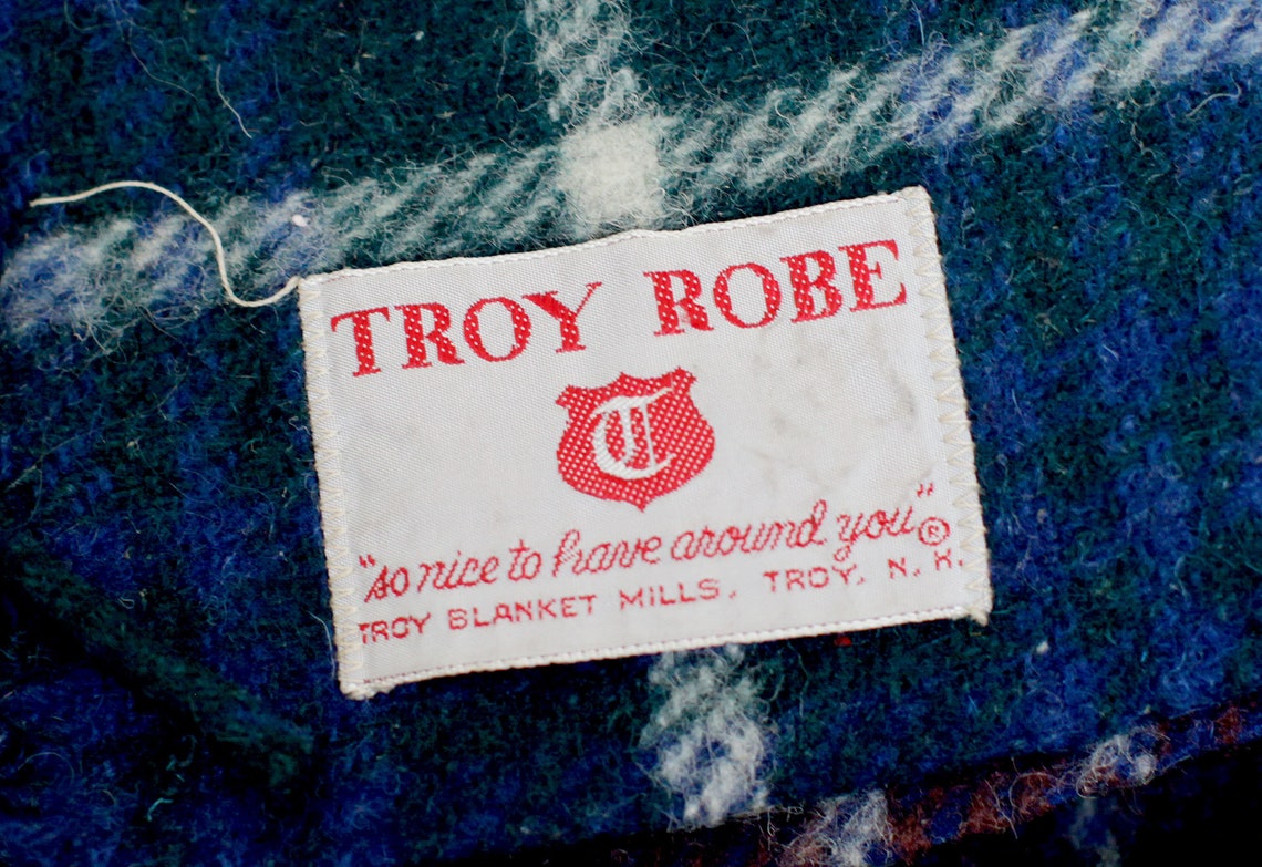 Troy Robe Tartan Plaid Wool Blanket Throw/ Mid Century Cabin Etsy
