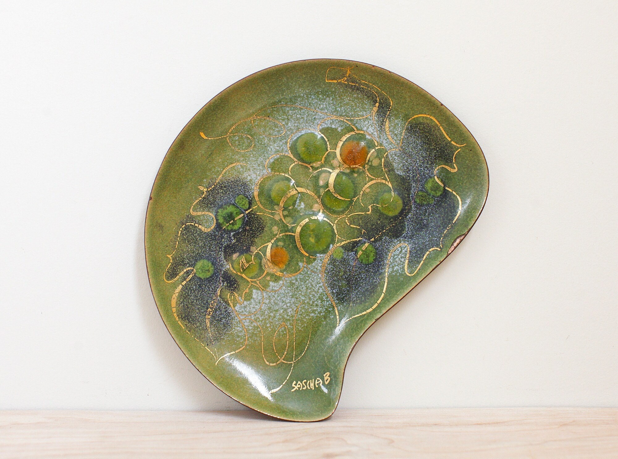 Lot - Sascha Brastoff Enamel and Copper Plate and Jo Ann Bushart Enamel and  Copper Plate