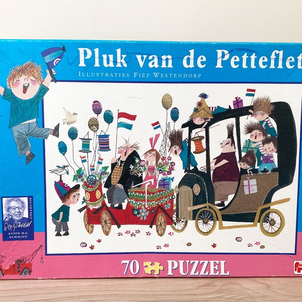 Fiep Westendorp Jigsaw Puzzle/Rare Jumbo 70 Piece Puzzle by Celebrated Mid Century Dutch Illustrator/Pluk van de Petteflet