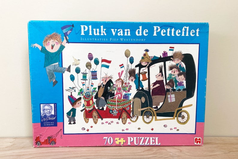 Fiep Westendorp Jigsaw Puzzle/Rare Jumbo 70 Piece Puzzle by Celebrated Mid Century Dutch Illustrator/Pluk van de Petteflet image 1