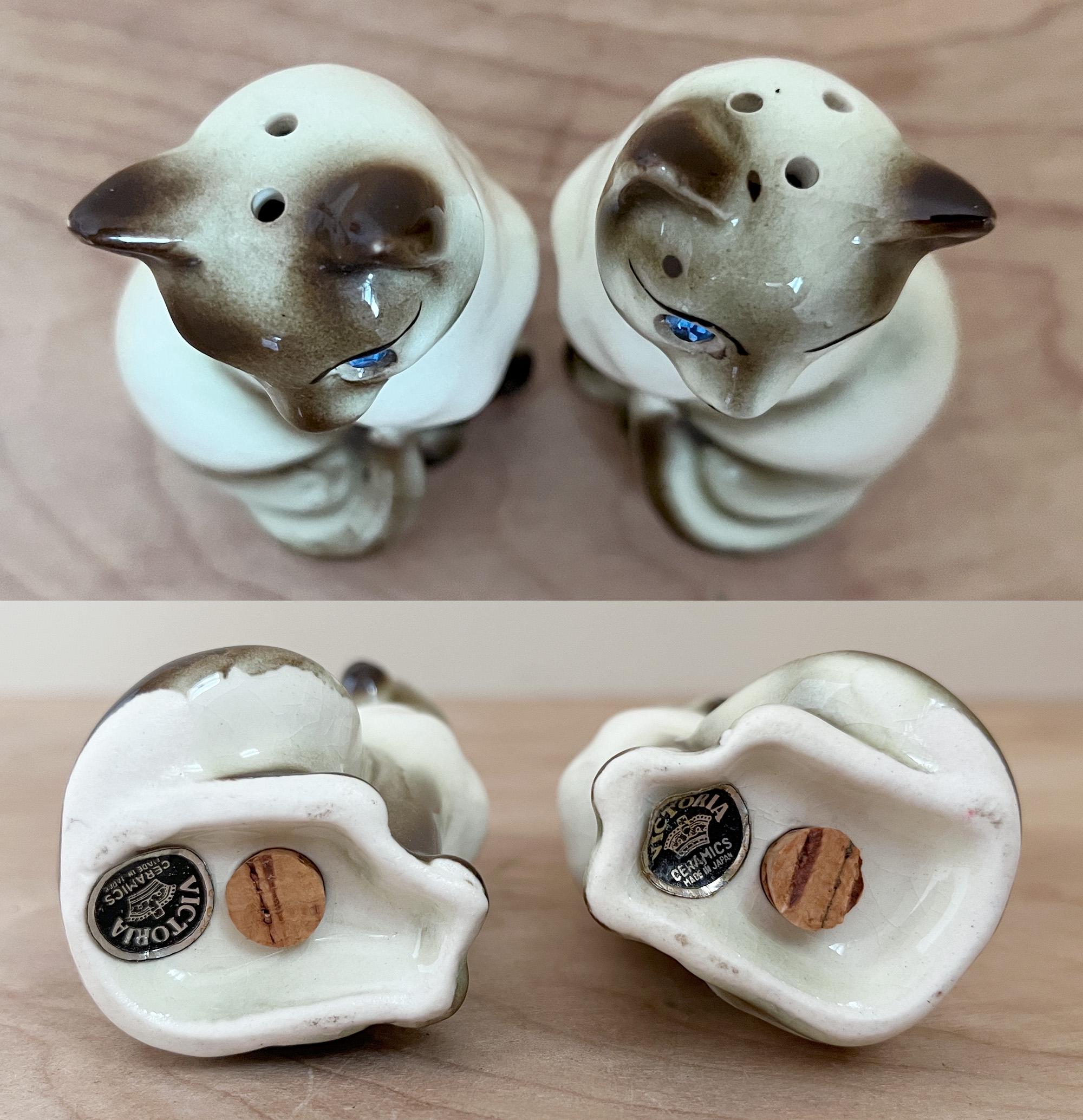 Siamese Cat Salt & Pepper Shakers by Victoria Ceramics/ Kawaii