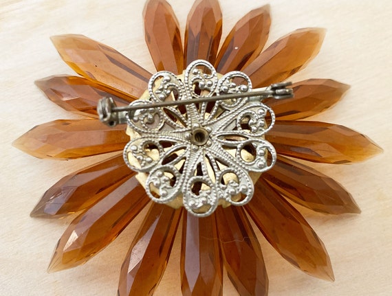 Orange Daisy Citrine Quartz Crystal Flower Pin/ M… - image 4