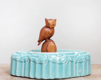 McCoy Curved Rectangle Blue Green Bamboo Leaf Planter/ Large HTF Multi Use Art Pottery Container/ Cottage Core Bungalow Style