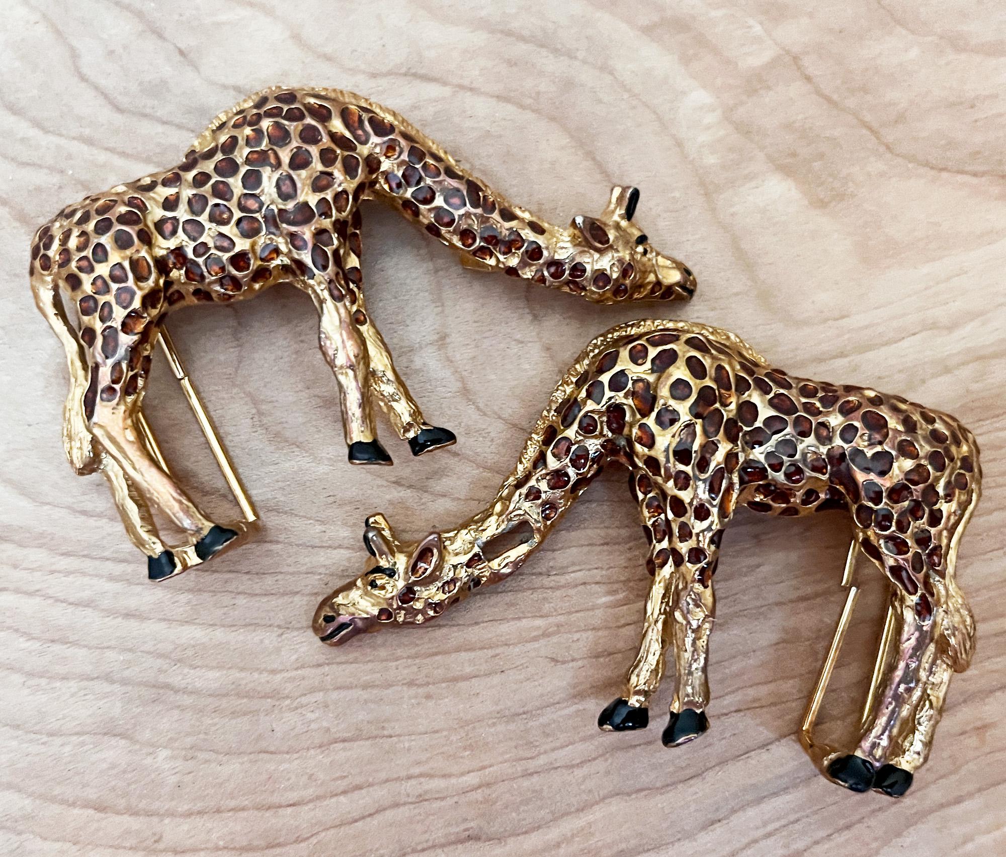 Mimi Di N 1992 Giraffe Two Piece Belt Buckle/ HTF Gold Toned 