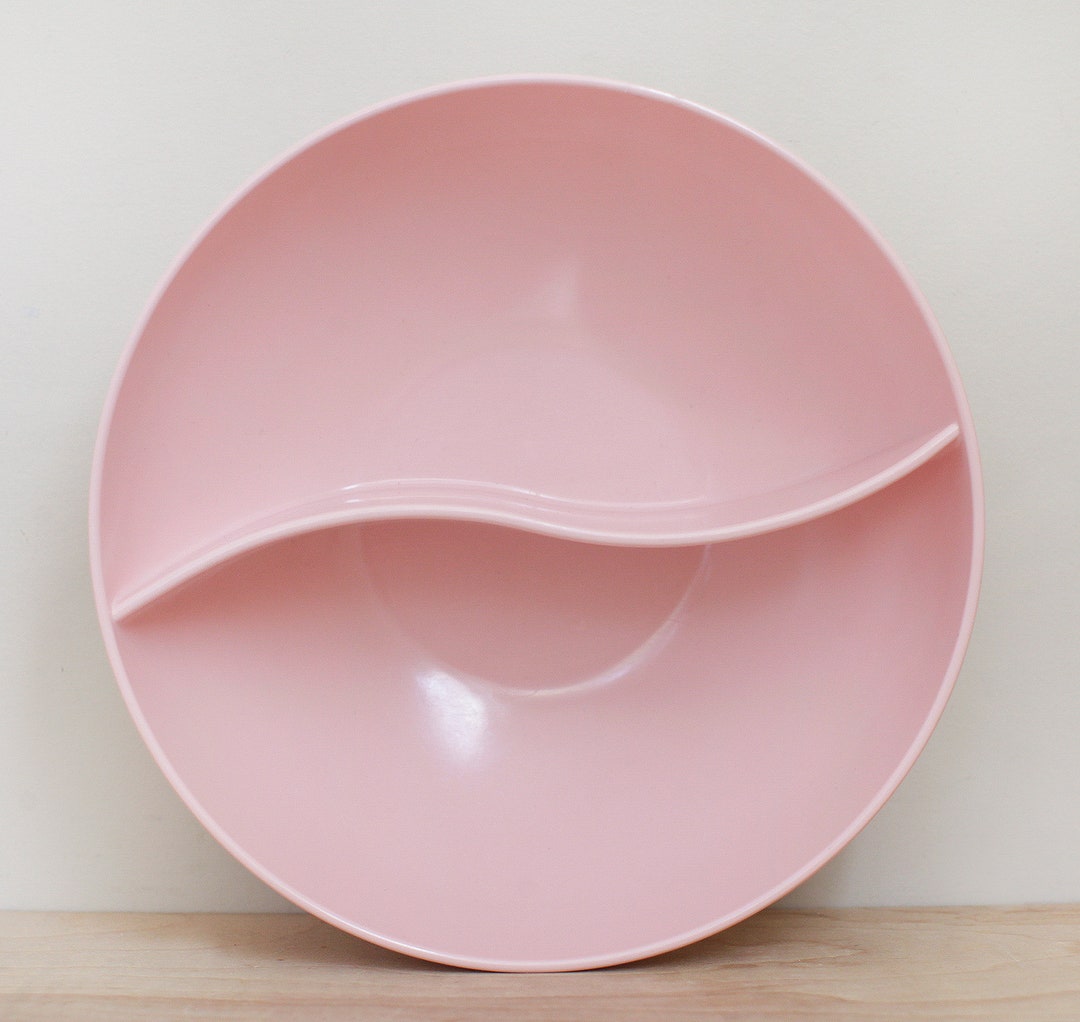 Mar-crest Melmac Pink Divided Melamine Bowl/ Nice Mid Century Divided ...