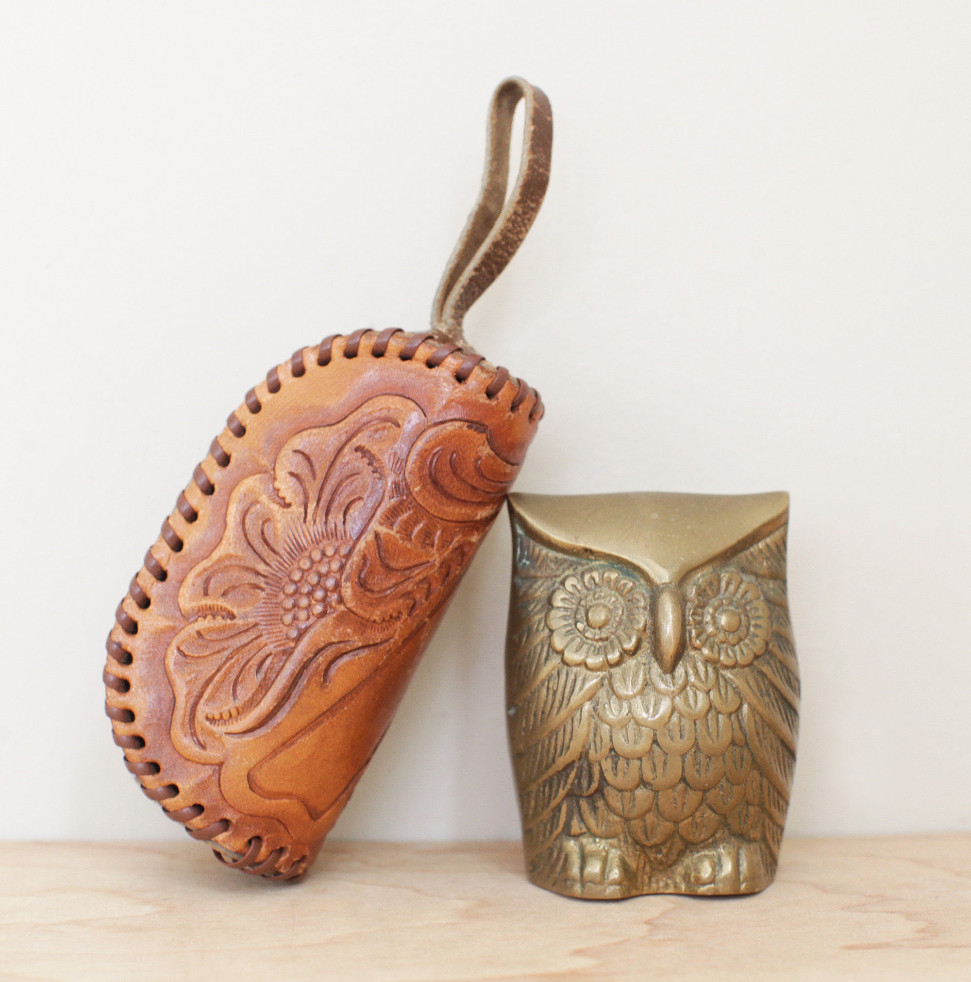 Hand Tooled Leather Floral Coin Purse/ Beautifully Broken Hand Stitched and Embossed Tooled Leather/ Western Cowboy Style Stash Pouch
