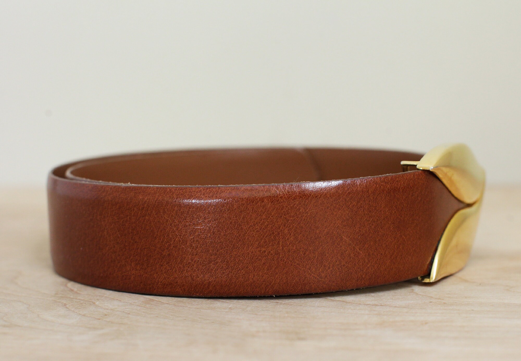 Linda Allard for Ellen Tracy Brass & Buffalo Calf Belt Size 