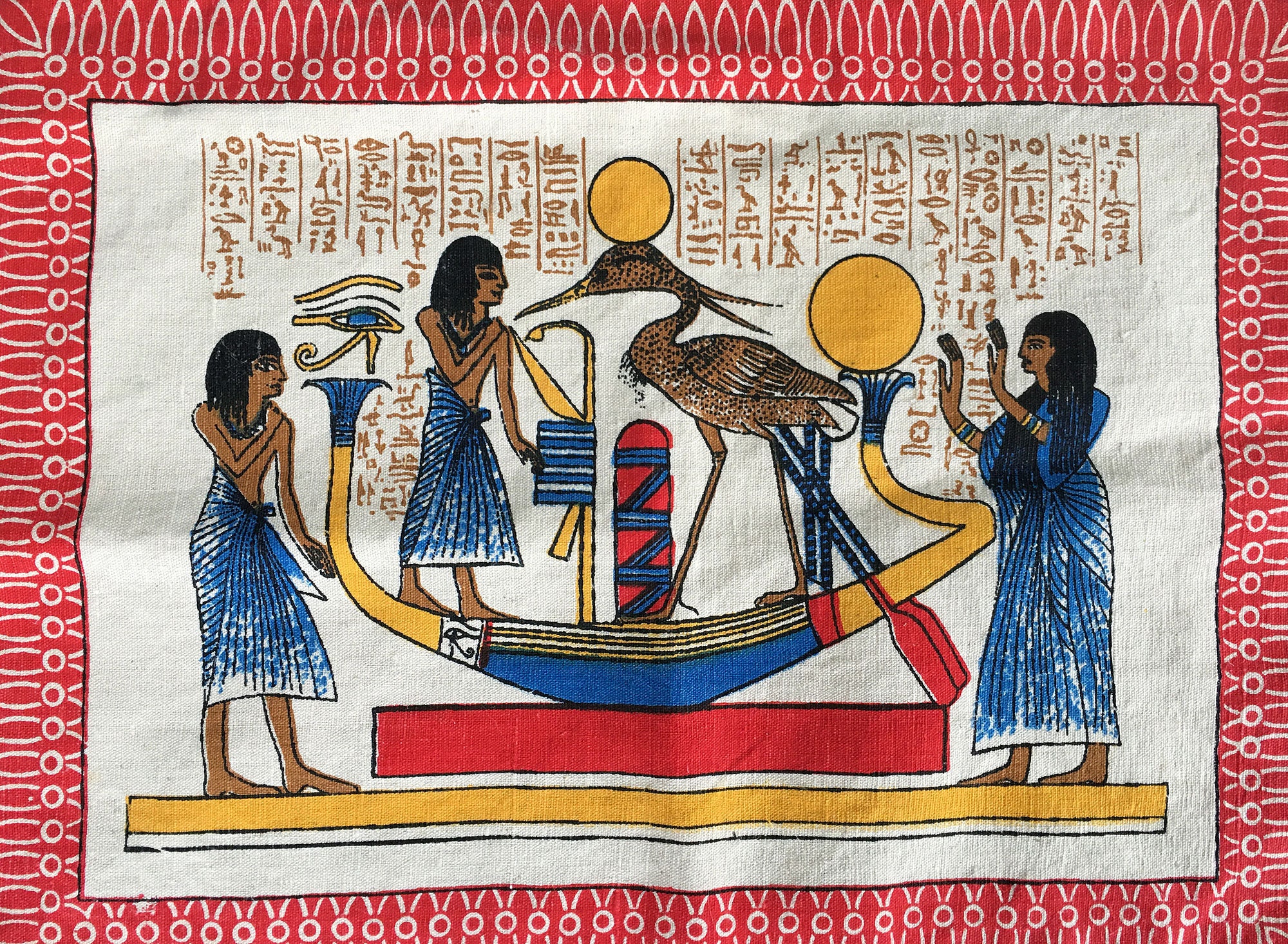 Vintage Egypt Linen Silkscreen Prints/Beautiful Egyptian Etsy