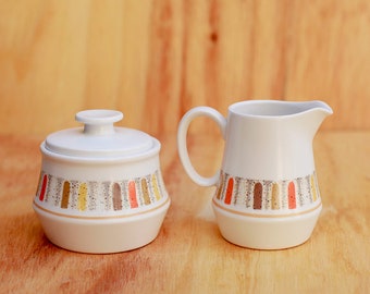 Noritake Progression Mardi Gras 9019 Mod Cream and Sugar Set from 1968