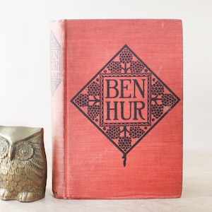 Ben Hur by Lew Wallace/ HTF 1908 Antique Special Edition/ Wallace Memorial Limited Edition w Red Cloth Cover