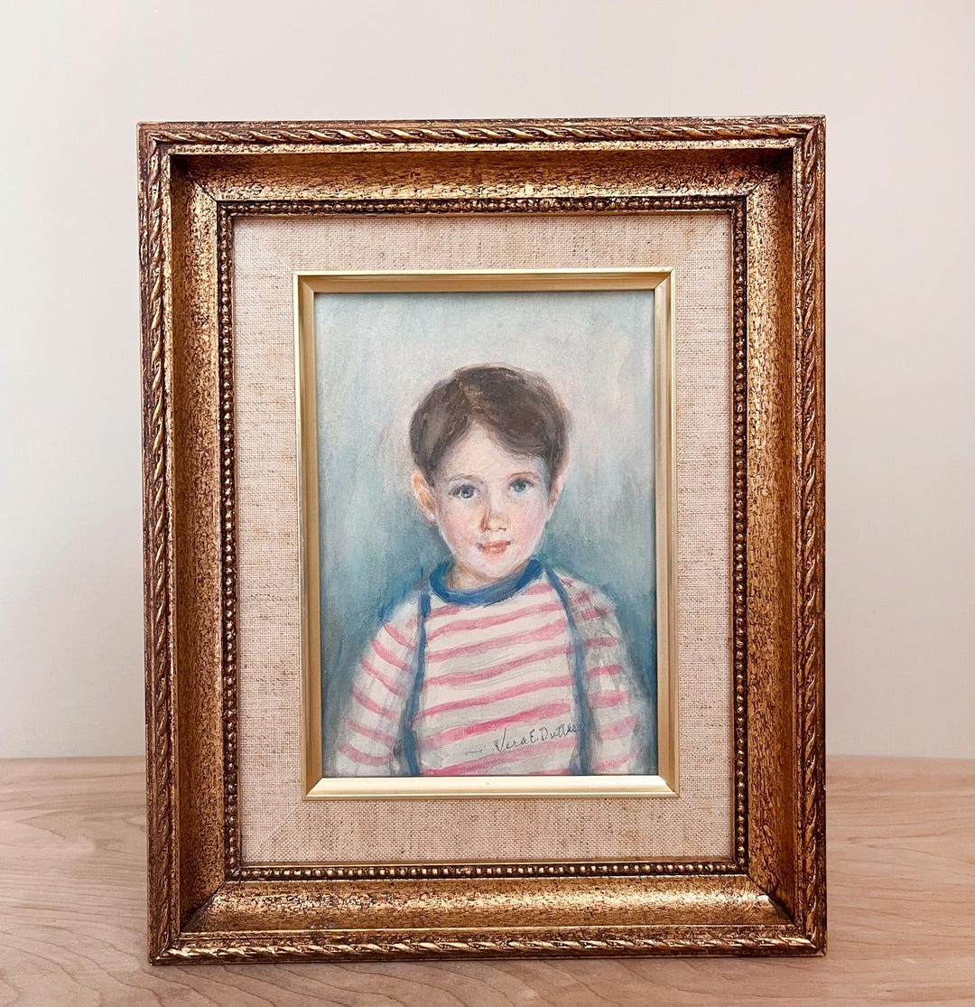 Original Vera Dutter Portrait Oil Painting/ Sweet Small Signed & Framed ...