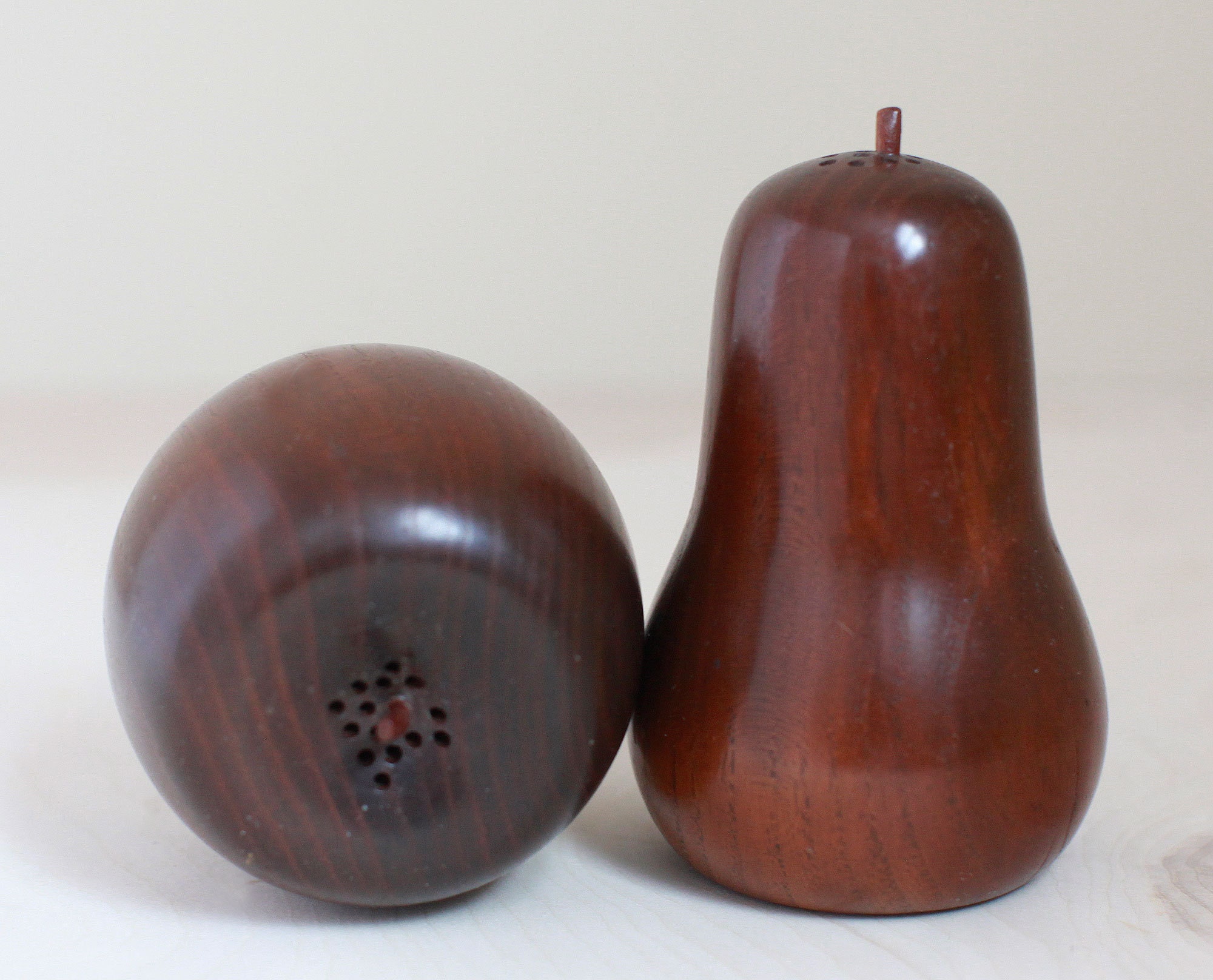 Mid Century Modern Teak Apple and Pear Italian Small Salt & Etsy